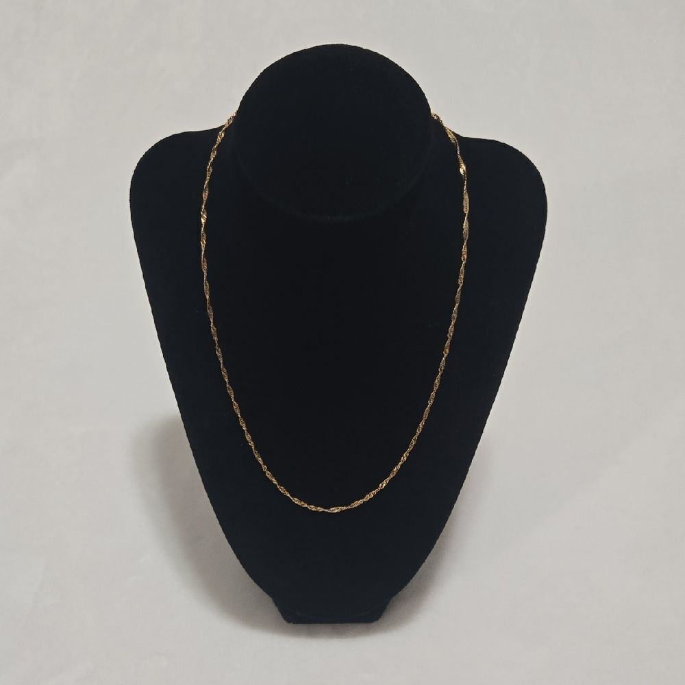 14k Yellow Gold Singapore Twist Chain Necklace